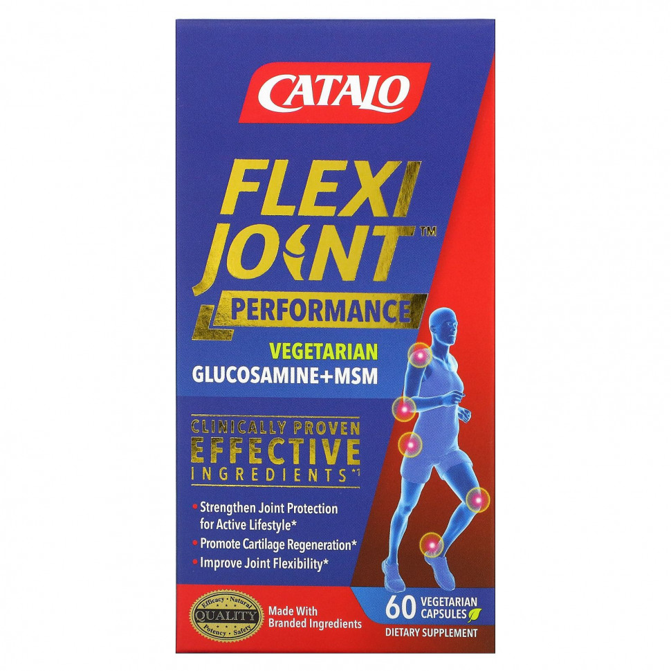  Catalo Naturals, FlexiJoint Performance, Glucosamine & OptiMSM, Joint Flexibility, 60 Vegetraian Capsules    -     , -, 