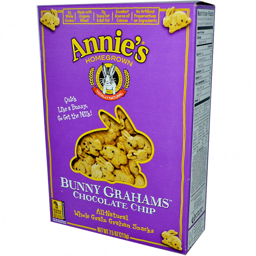  Annie's Homegrown, Bunny Grahams, Chocolate Chip, 7.5 oz (213 g)    -     , -, 