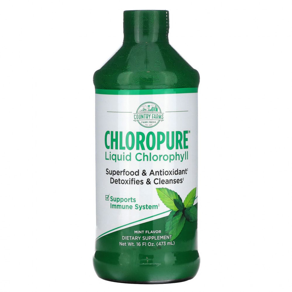  Country Farms, Chloropure Liquid Chlorophyll, Mint , 16 fl oz (473 ml)    -     , -, 