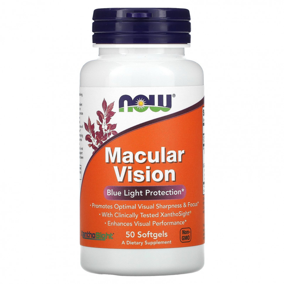  NOW Foods, Macular Vision, Blue Light Protection, 50 Softgels  Iherb ()  