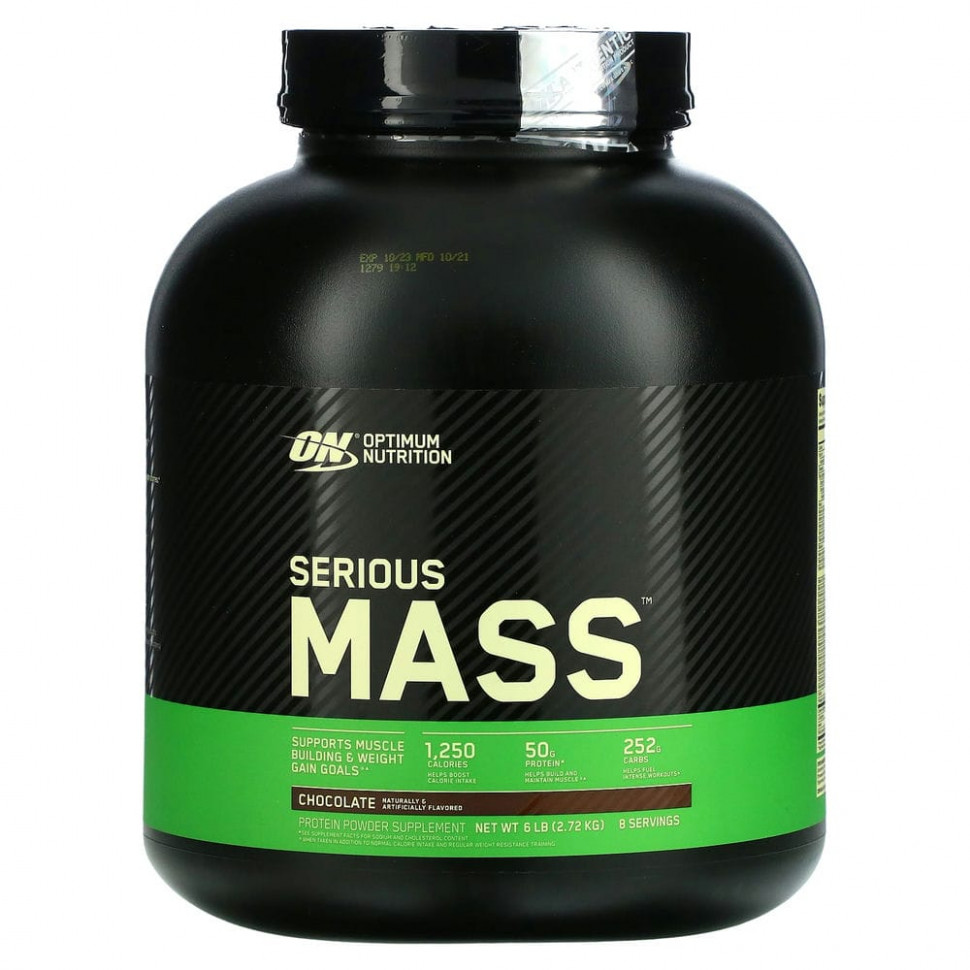  Optimum Nutrition, Serious Mass,High Protein Gain Powder, Chocolate, 6 lbs (2.72 kg)    -     , -, 