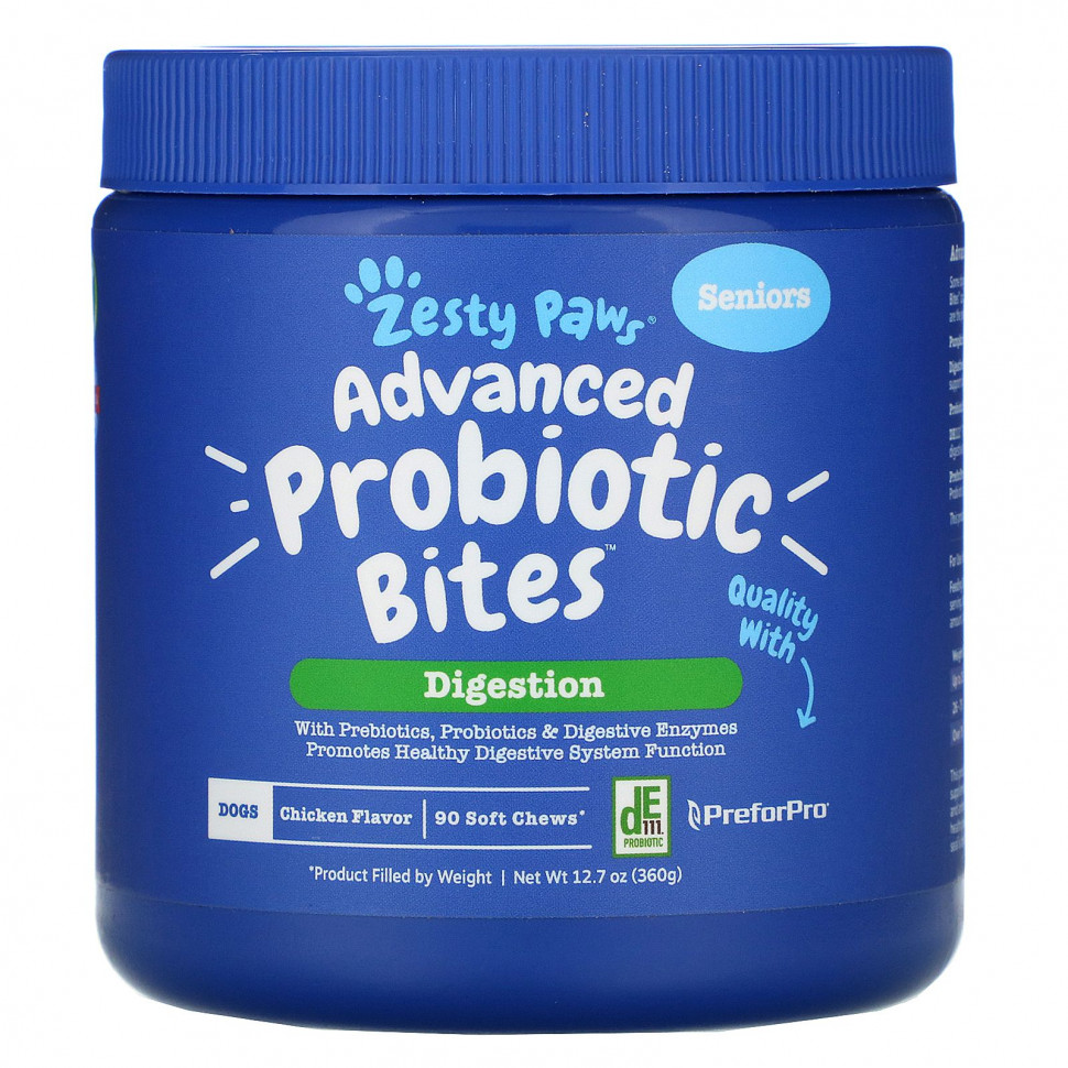  Zesty Paws, Advanced Probiotic Bites  , ,  ,  , 90   , 12,7  (360 )  Iherb ()  