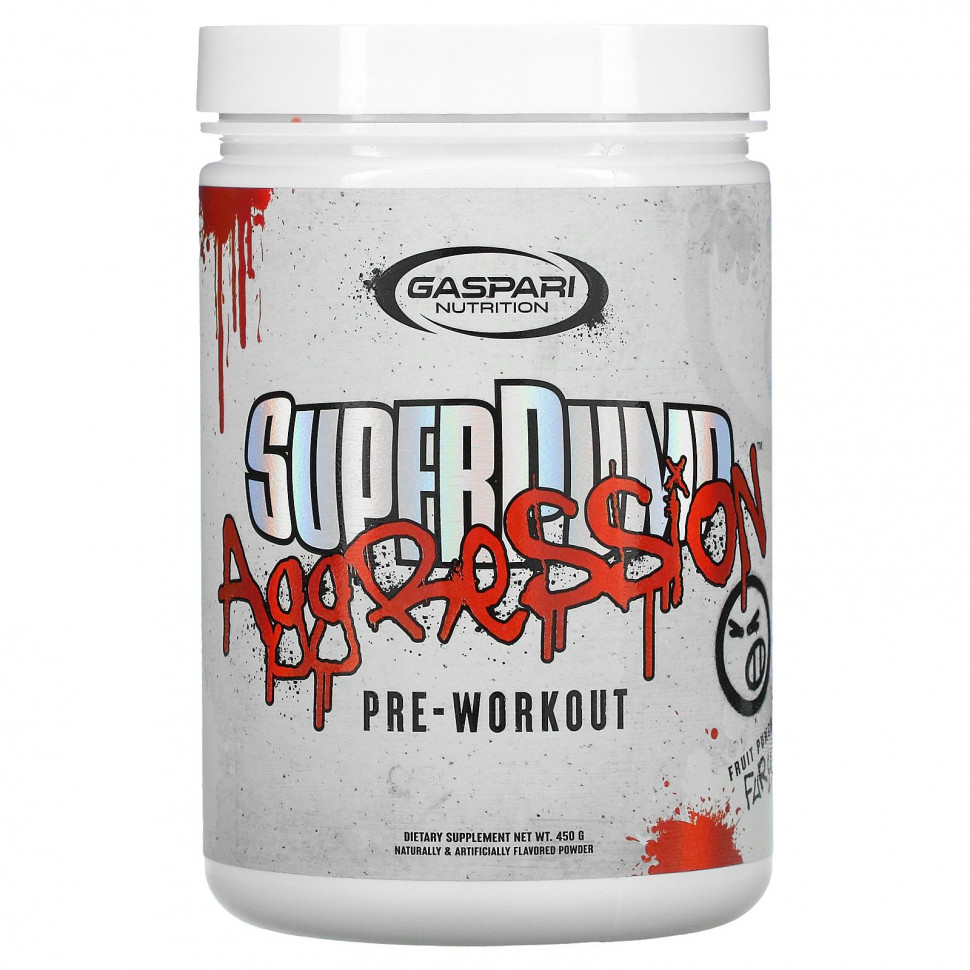  Gaspari Nutrition, SuperPump Aggression Pre-Workout, Fruit Punch Fury, 450     -     , -, 