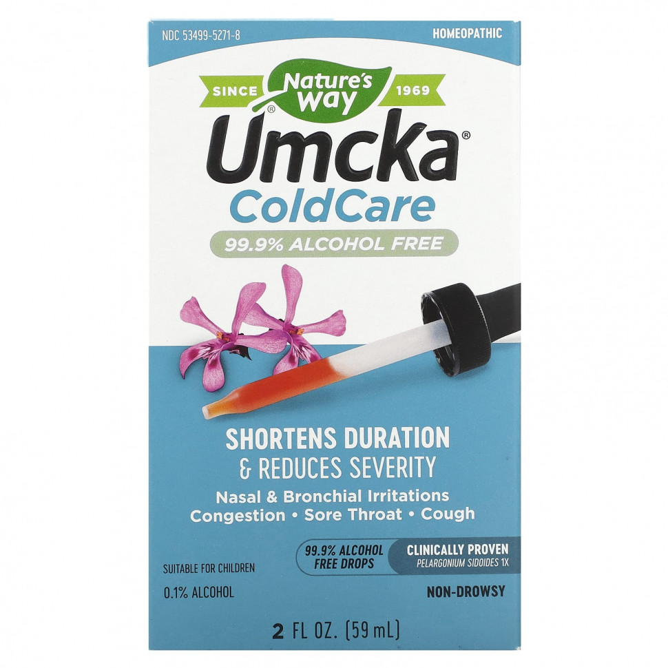  Nature's Way, Umcka ColdCare, 99.9% Alcohol-Free Drops, 2 fl oz (59 ml)    -     , -, 