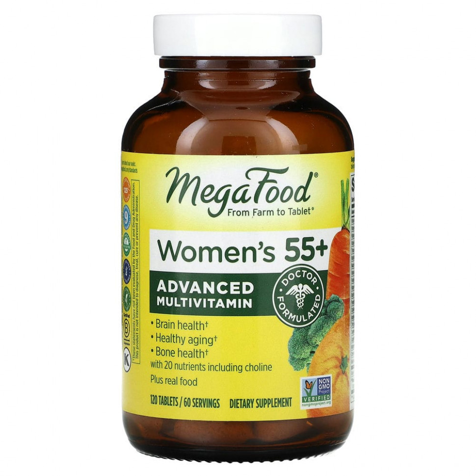  MegaFood, Multi for Women 55+,        55 , 120     -     , -, 