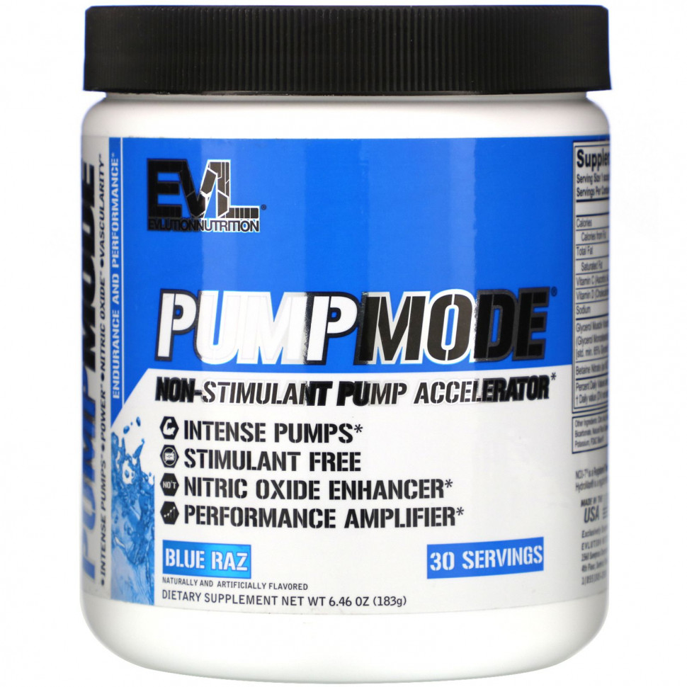  EVLution Nutrition, PumpMode, Pump Accelerator,  , Blue Raz, 183  (6,46 )    -     , -, 