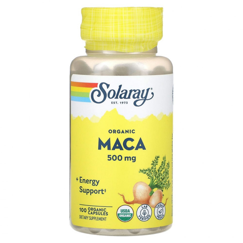  Solaray, Organic Maca, 500 mg, 100 Organic Capsules  Iherb ()  