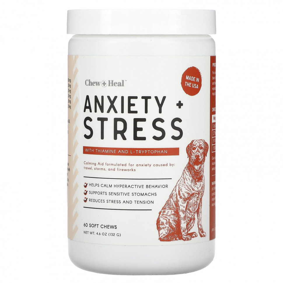  Chew + Heal, Anxiety + Stress,  , 60  , 132  (4,6 )  Iherb ()  