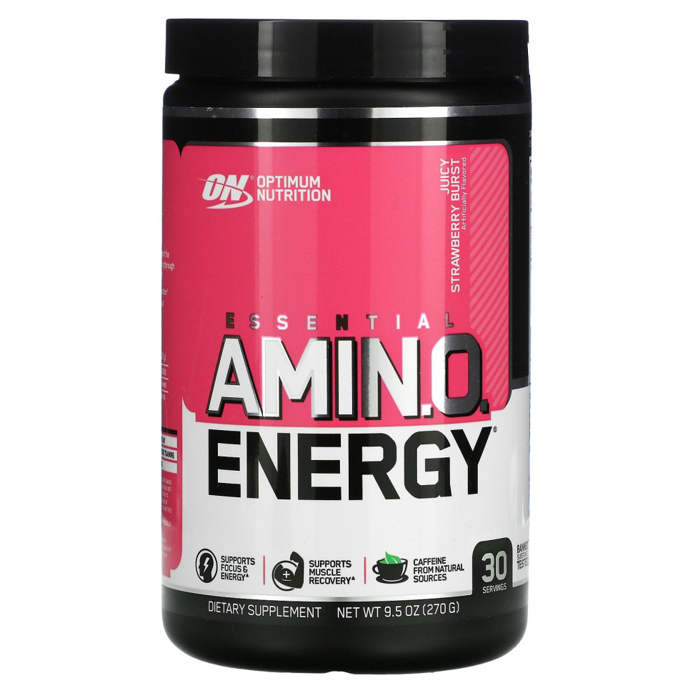  Optimum Nutrition, Essential Amino Energy, Juicy Strawberry Burst, 9.5 oz (270 g)    -     , -, 