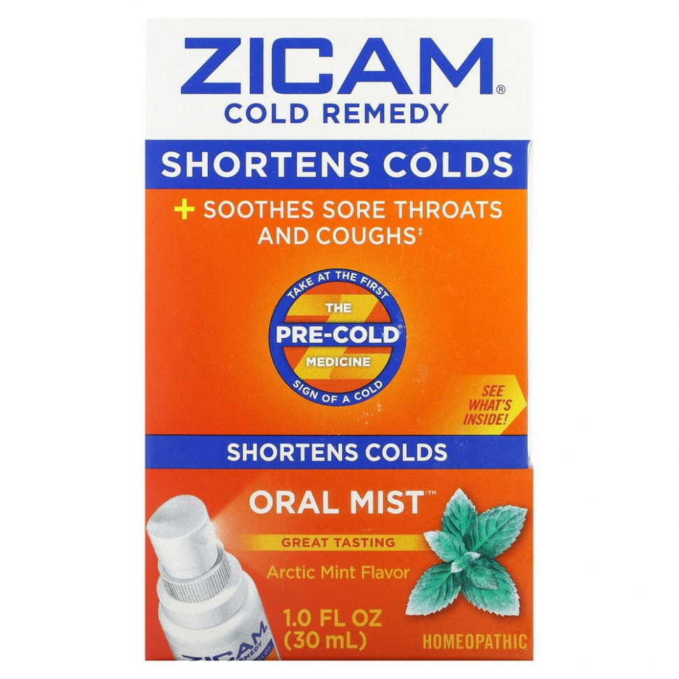  Zicam, Cold Remedy, Oral Mist, Arctic Mint, 1.0 fl oz (30 ml)    -     , -, 