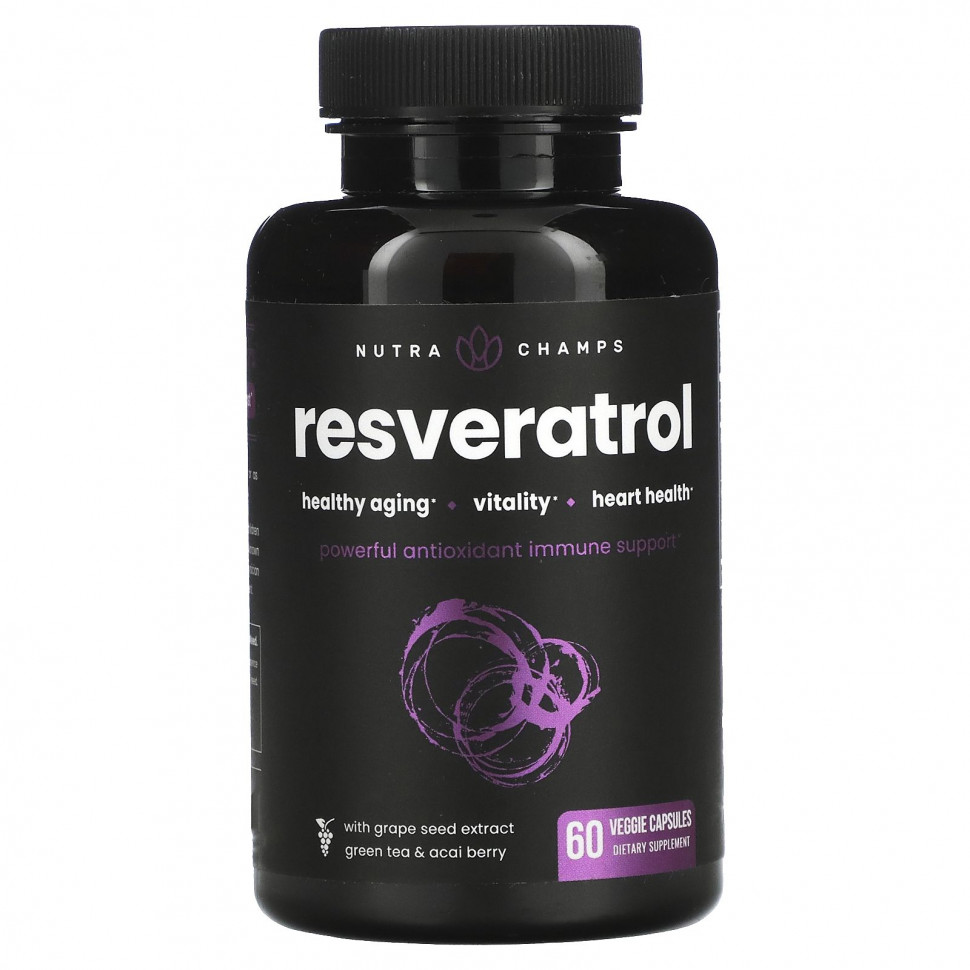  NutraChamps, Resveratrol, 60 Veggie Capsules    -     , -, 