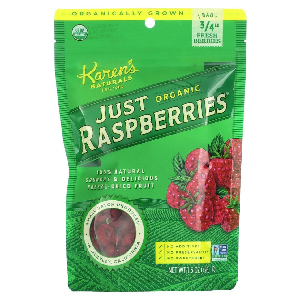  Karen's Naturals, Organic Just Raspberries,  , 42  (1,5 )    -     , -, 