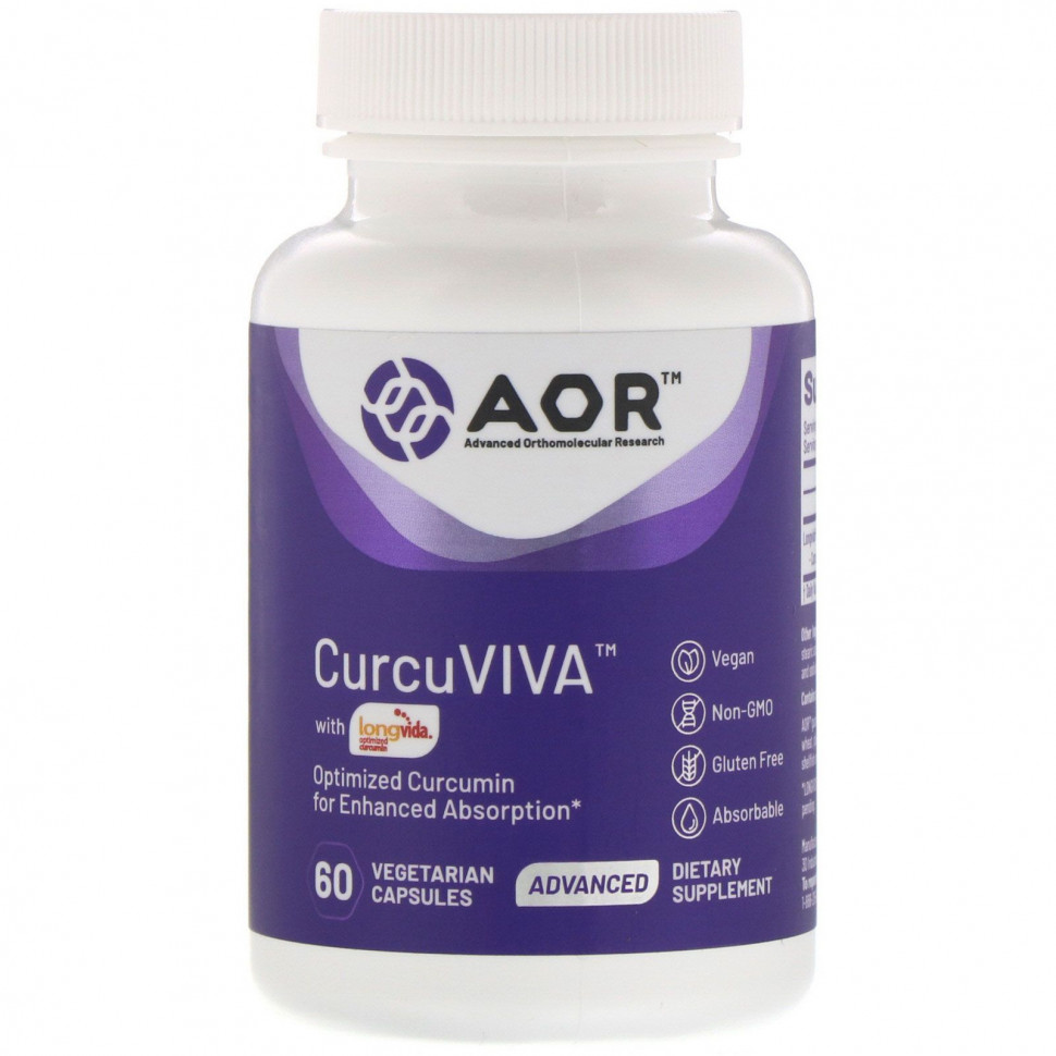  Advanced Orthomolecular Research AOR, CurcuViva, 60      -     , -, 