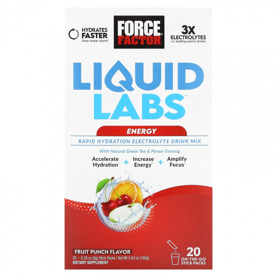  Force Factor, Liquid Labs, Energy,  , 20   8  (0,28 )    -     , -, 