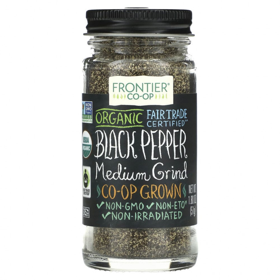  Frontier Co-op, Organic Black Pepper, Medium Grind, 1.80 oz (51 g)    -     , -, 