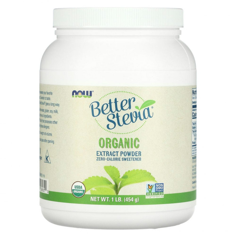  NOW Foods, Better Stevia, Organic Extract Powder, 1  (454 )    -     , -, 