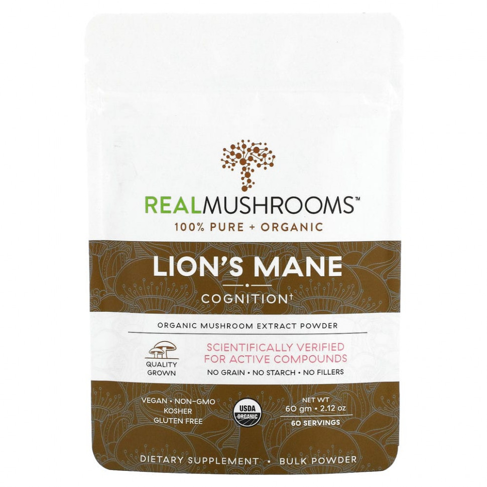  Real Mushrooms, Lion's Mane, Cognition,  , 60  (2,12 )    -     , -, 