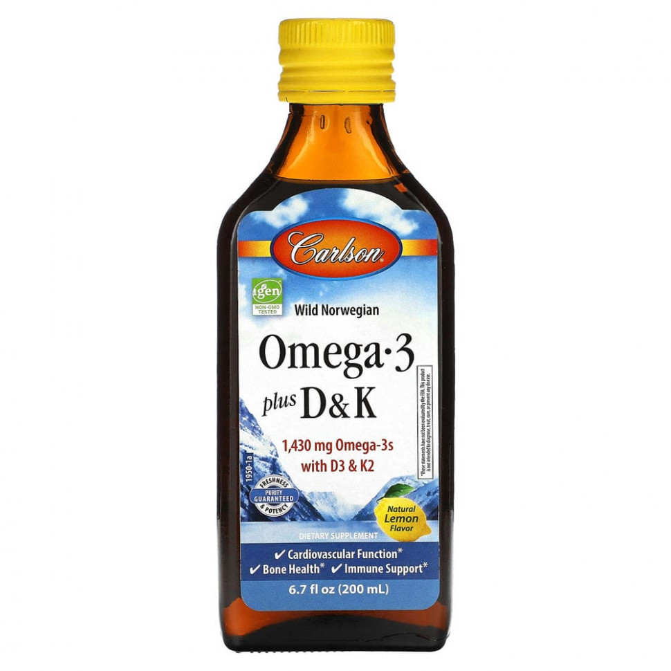  Carlson, Omega 3 Plus D & K,  , 1430 , 200  (6,7 . )  Iherb ()  