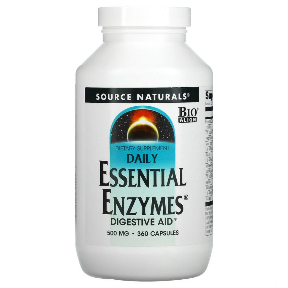  Source Naturals, Daily Essential Enzymes,     , 500 , 360     -     , -, 