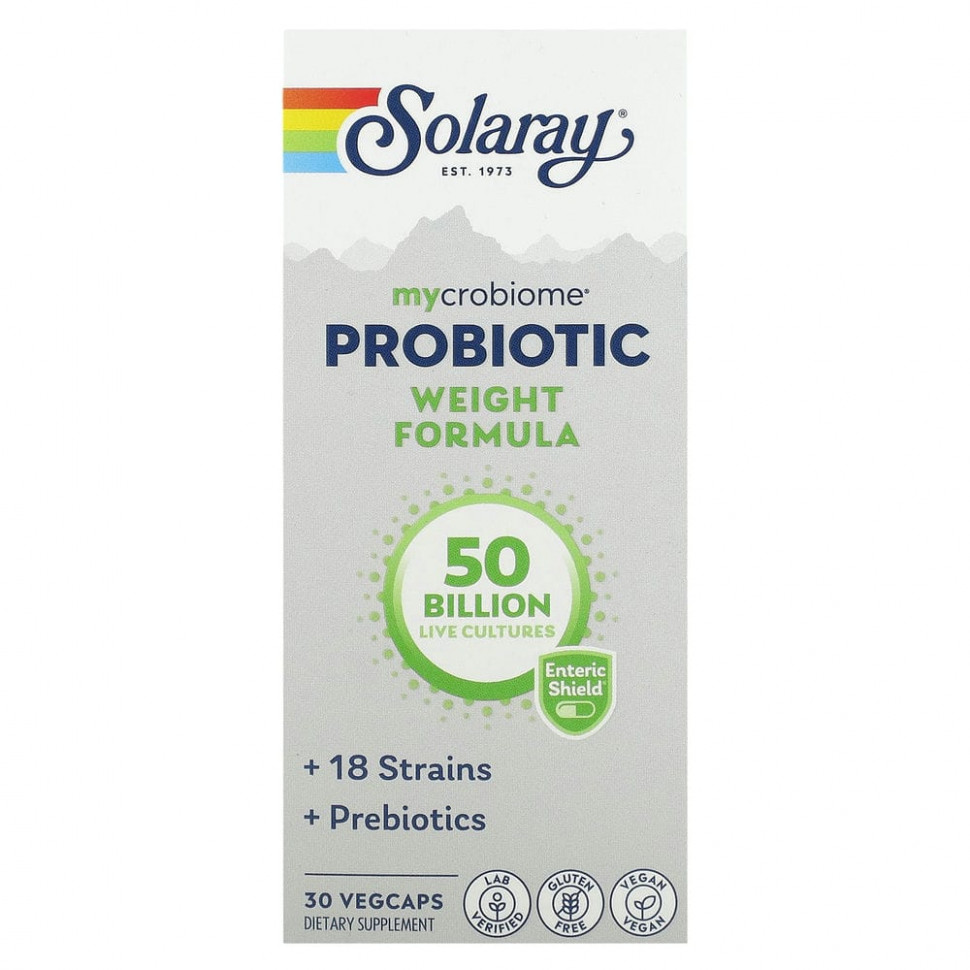  Solaray, Mycrobiome Probiotic Weight Formula, 50 , 30         -     , -, 