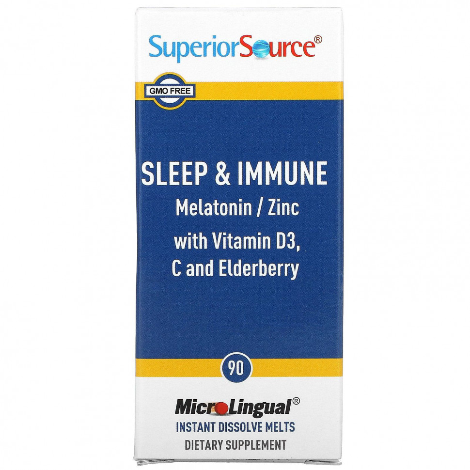  Superior Source, Sleep & Immune, 90 MicroLingual Instant Dissolve Melts    -     , -, 