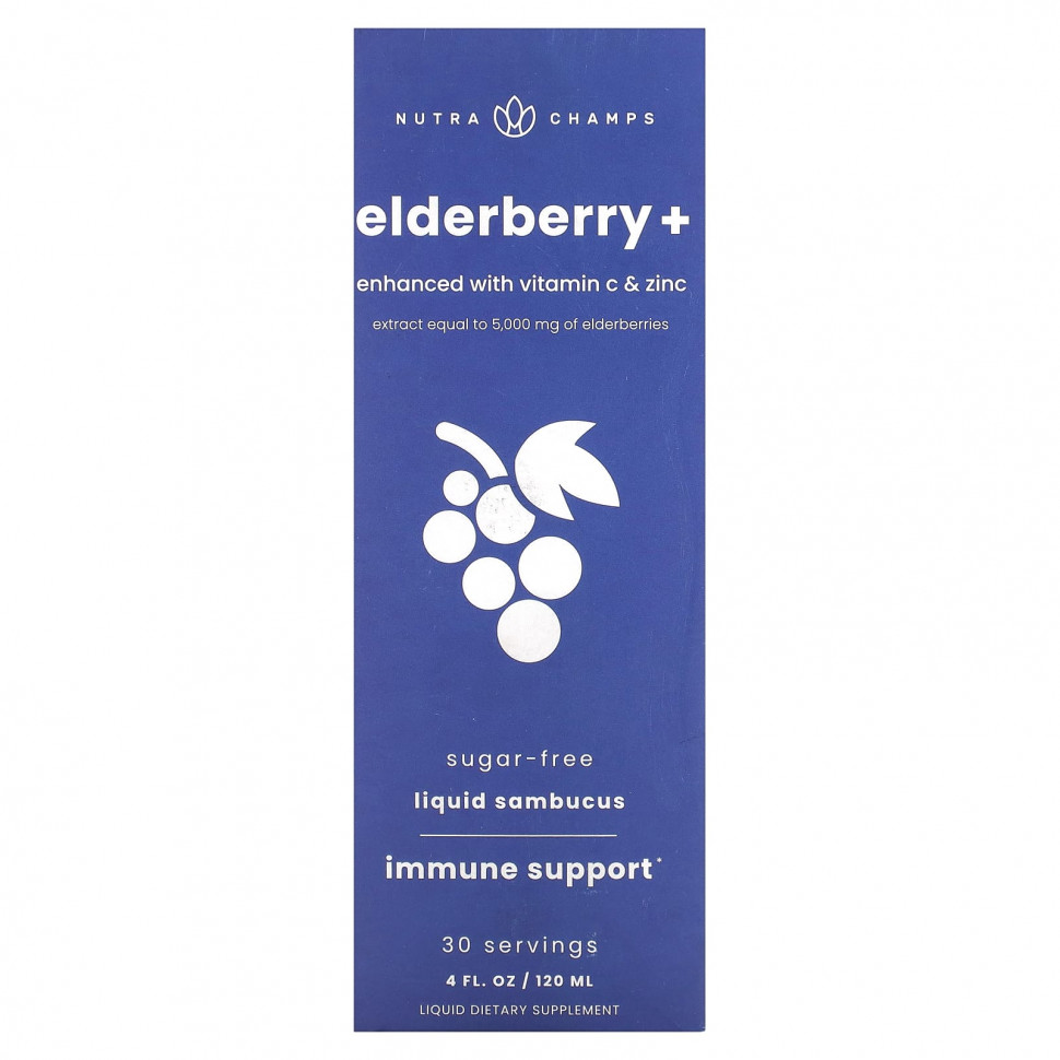  NutraChamps, Elderberry +,   C  ,  , 120  (4 . )  Iherb ()  