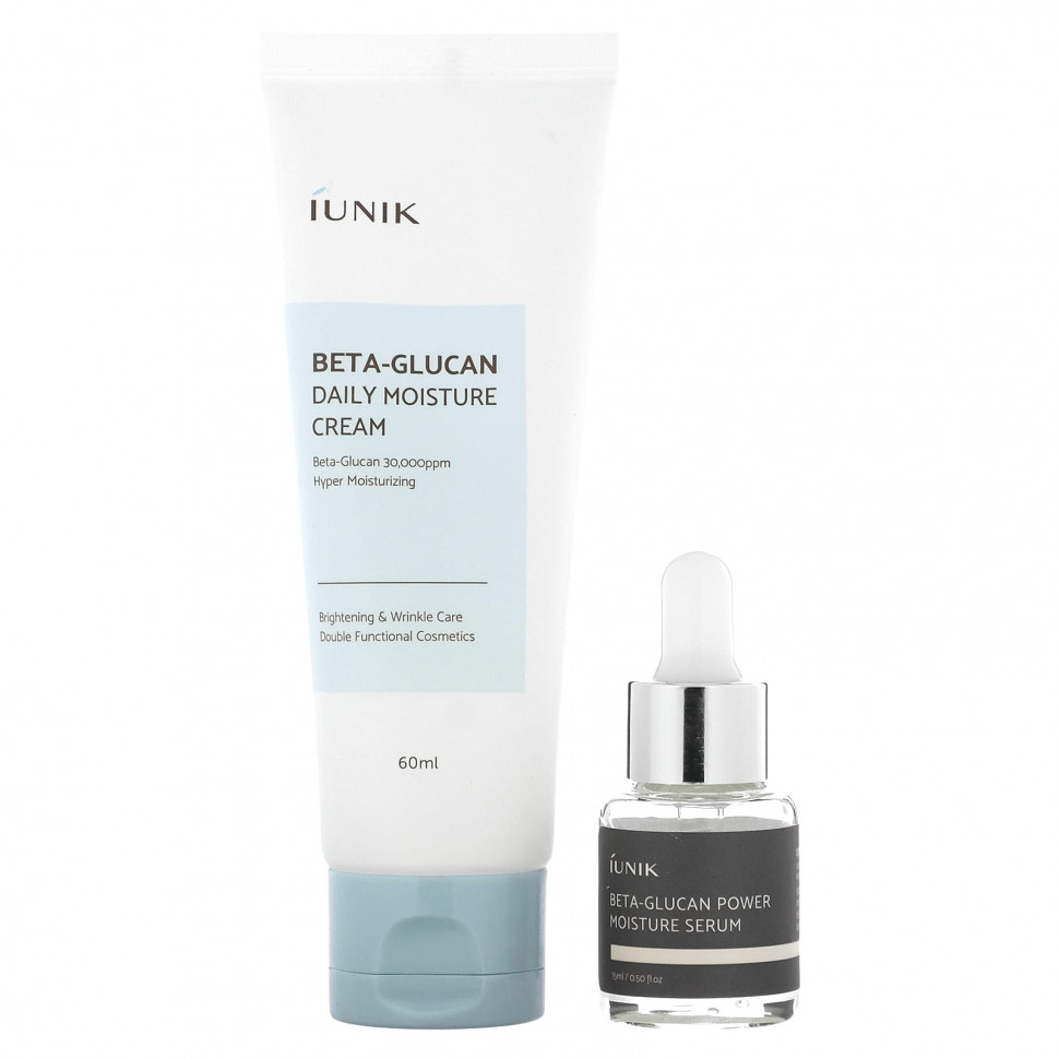  iUNIK, Beta-Glucan Edition Skin Care Set, Cream & Mini Serum, 2 Piece Set    -     , -, 