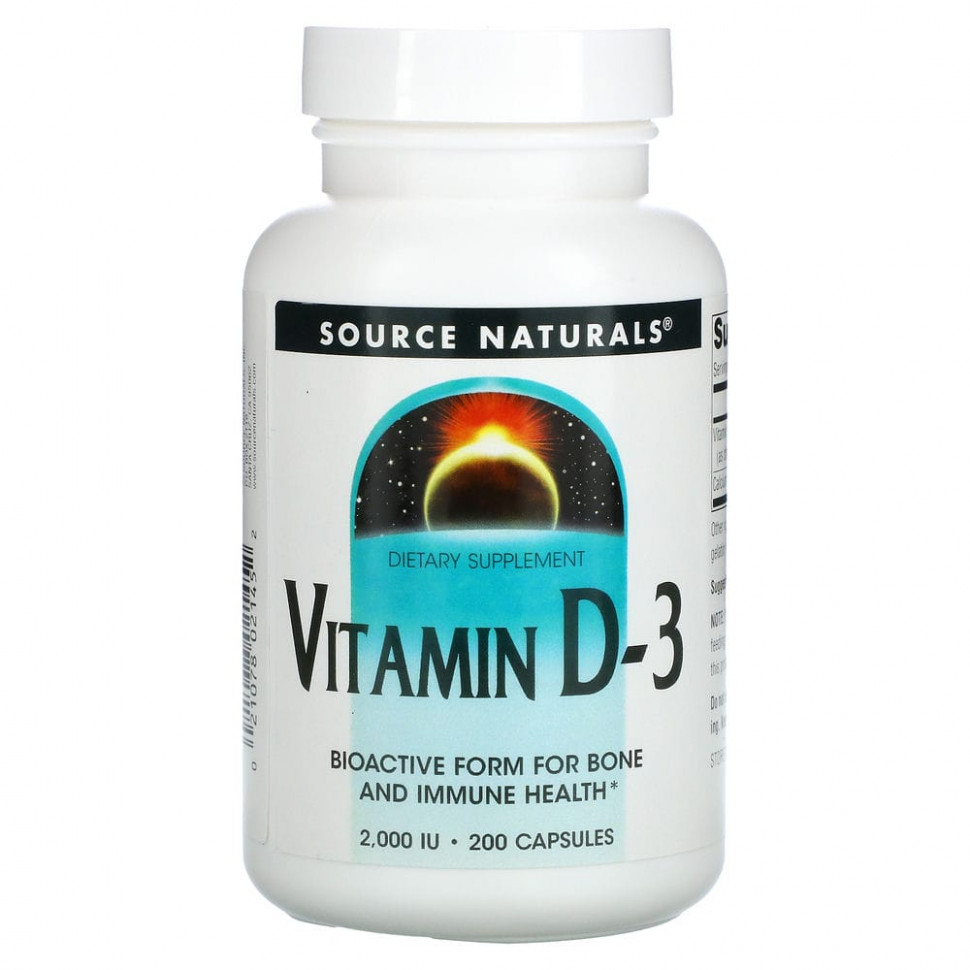  Source Naturals,  D3, 2000 , 200      -     , -, 