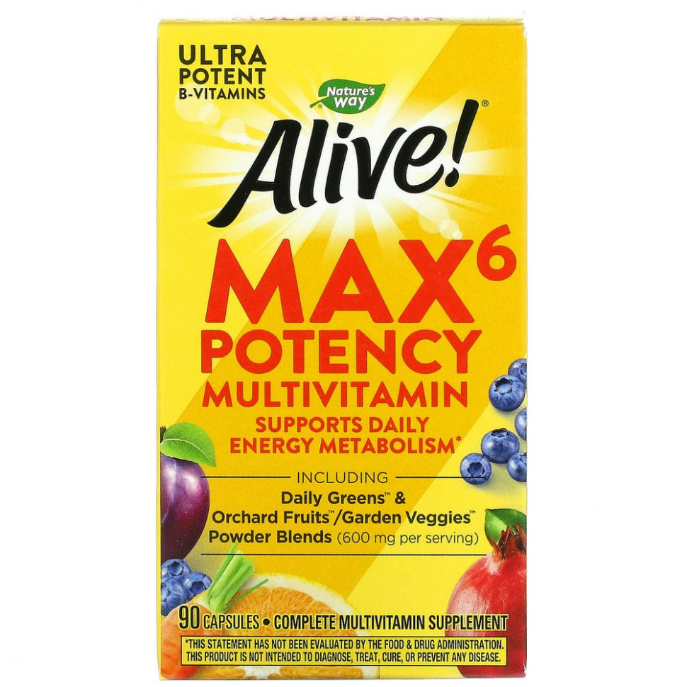  Nature's Way, Alive! Max6 Potency, , 90     -     , -, 