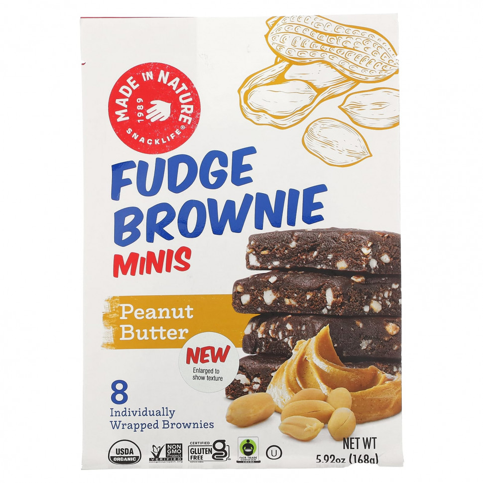  Made in Nature, Fudge Brownie Minis,  , 8 , 168  (5,92 )    -     , -, 