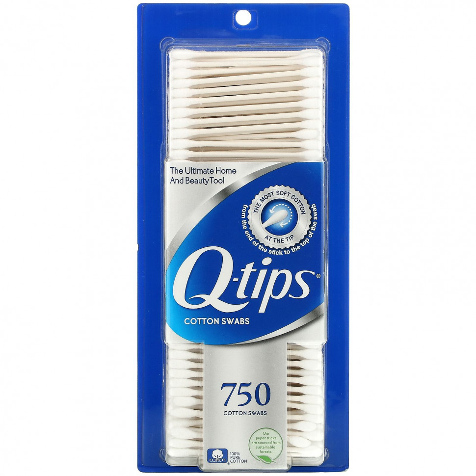  Q-tips, Original Cotton Swabs, 750 Swabs    -     , -, 