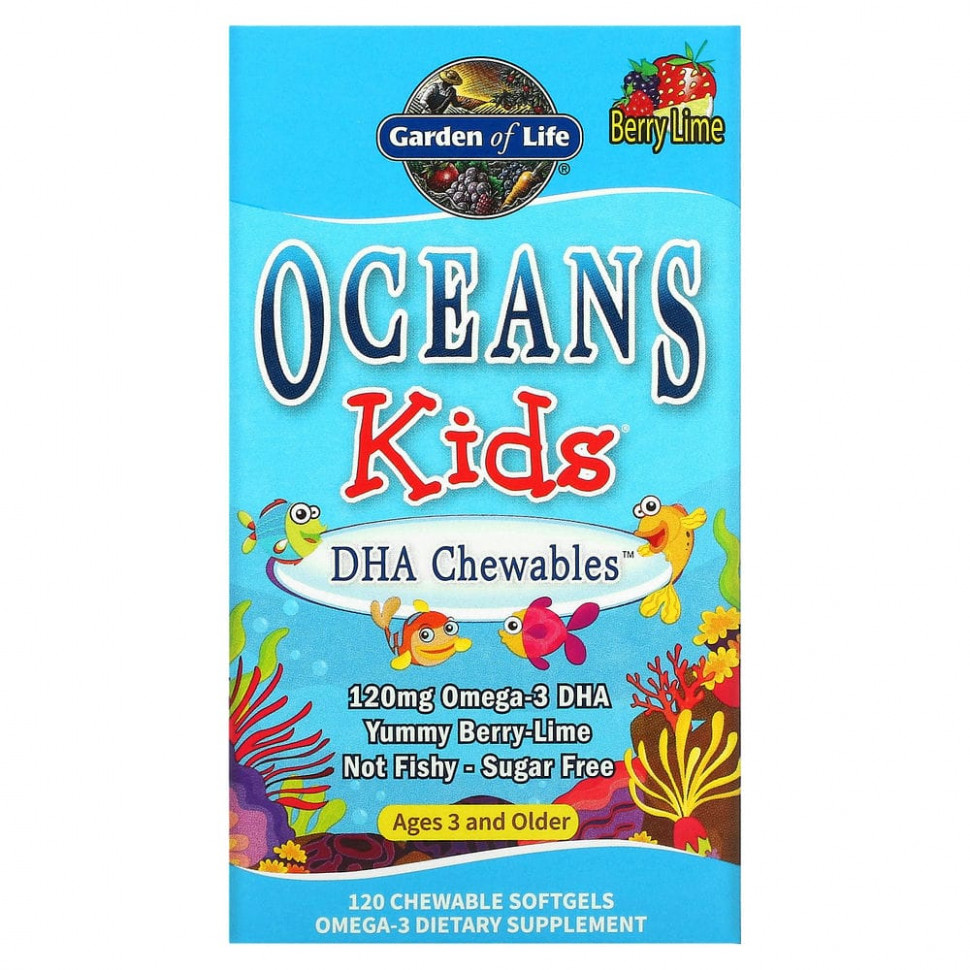  Garden of Life, Oceans Kids, DHA Chewables,  3   ,    , 120 , 120       -     , -, 