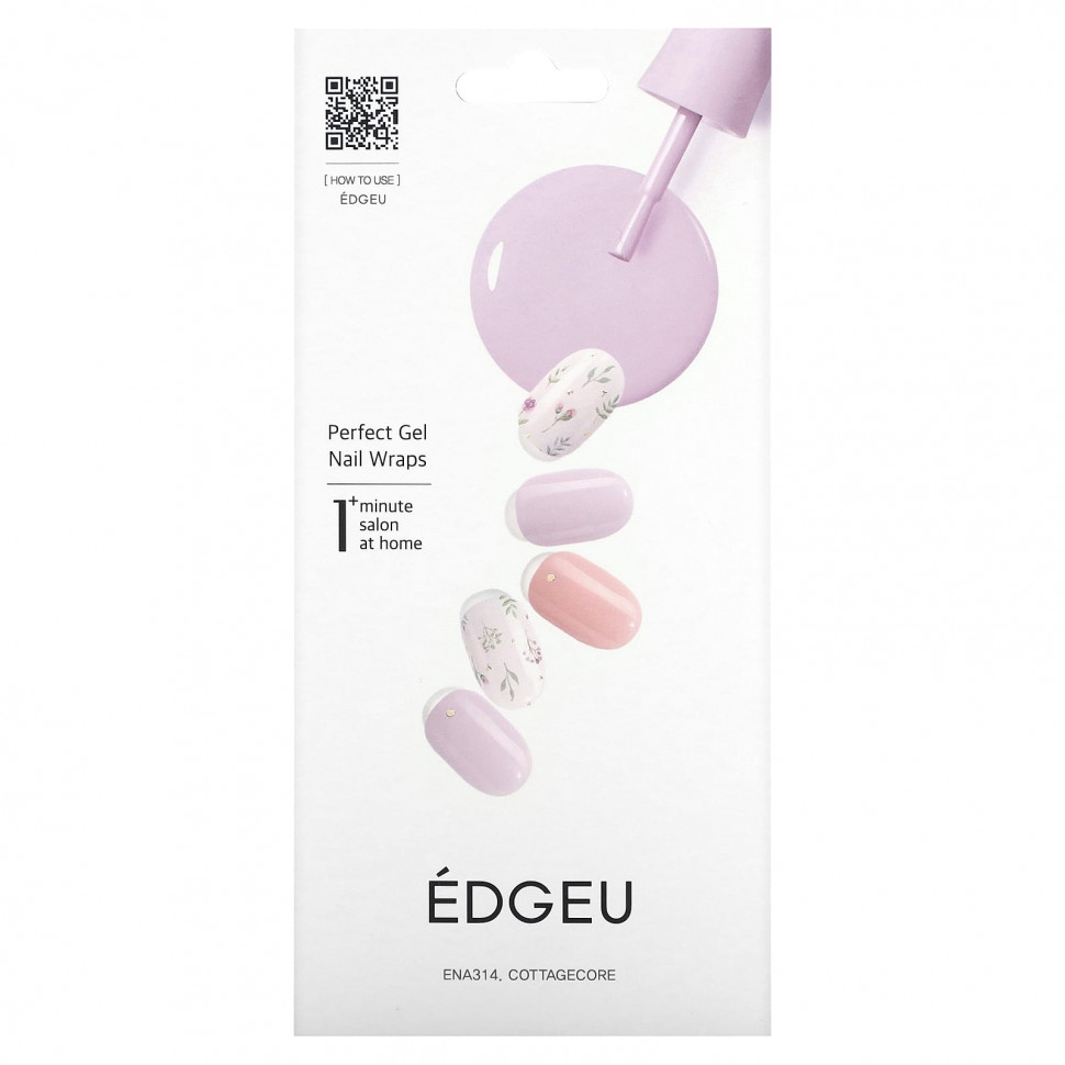  Edgeu, Perfect Gel Nail Wraps, ENT314, Cottagecore,   16     -     , -, 