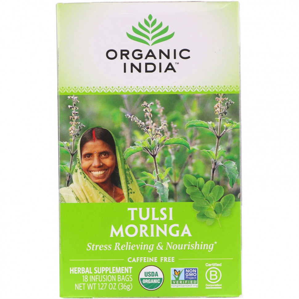  Organic India, Tulsi Tea, Moringa,  , 18   , 1,27  (36 )  Iherb ()  