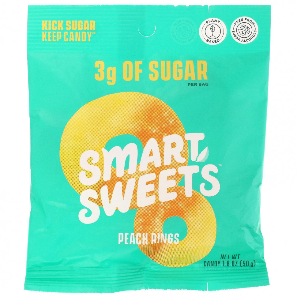  SmartSweets, Peach Rings, , 50  (1,8 )    -     , -, 