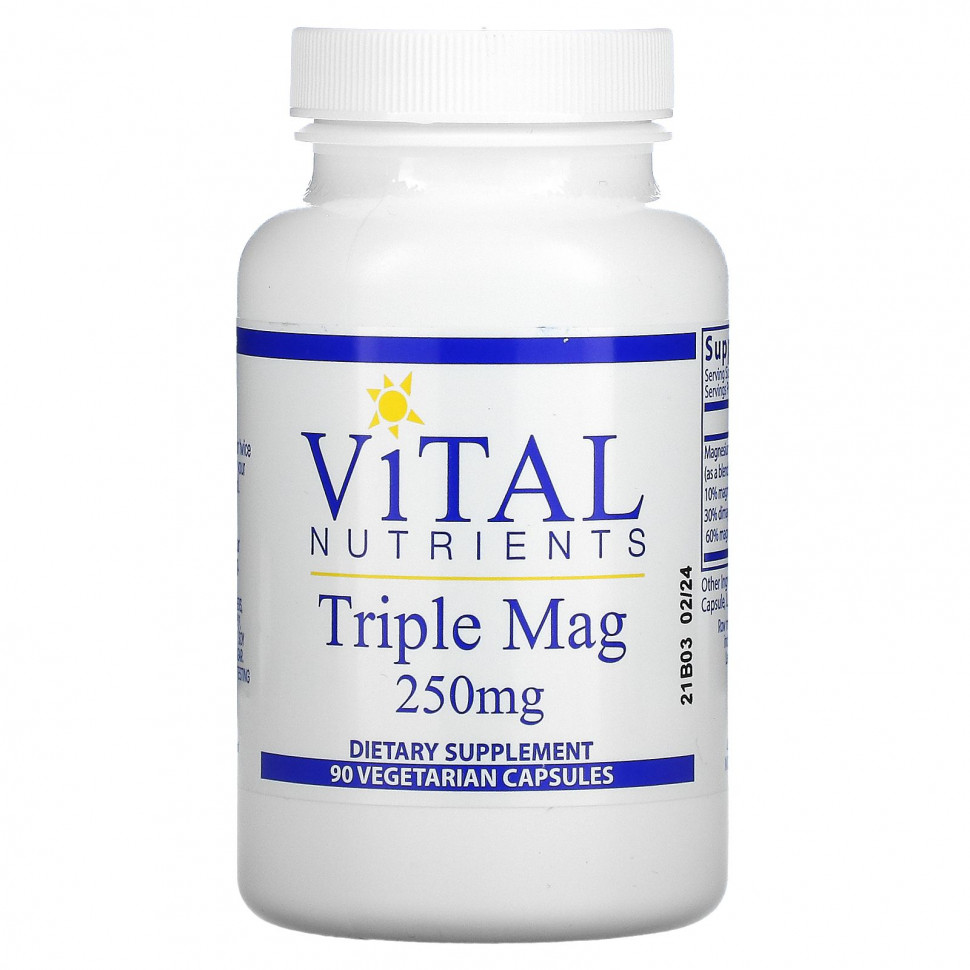  Vital Nutrients, Triple Mag, 250 , 90      -     , -, 