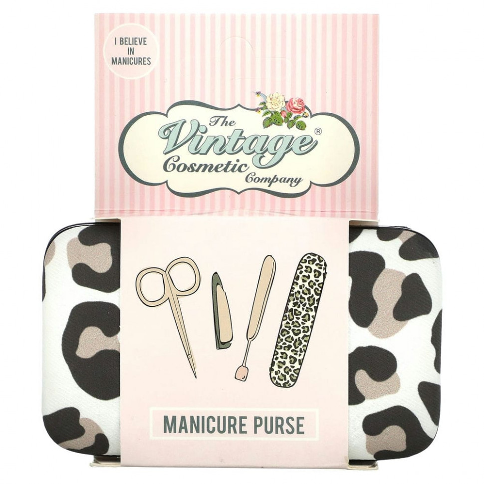  The Vintage Cosmetic Co., Manicure Purse, Leopard Print, 1 Kit    -     , -, 