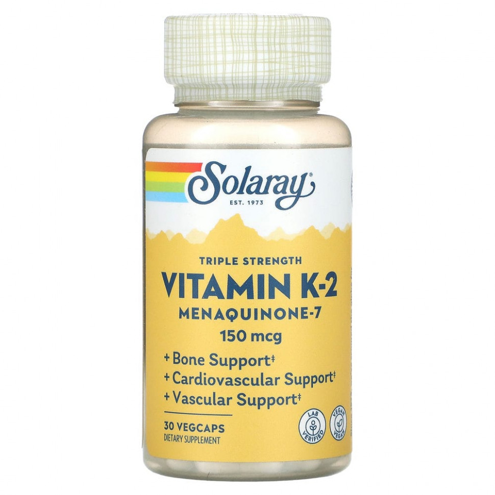  Solaray,  K2   , -7, 150 , 30      -     , -, 