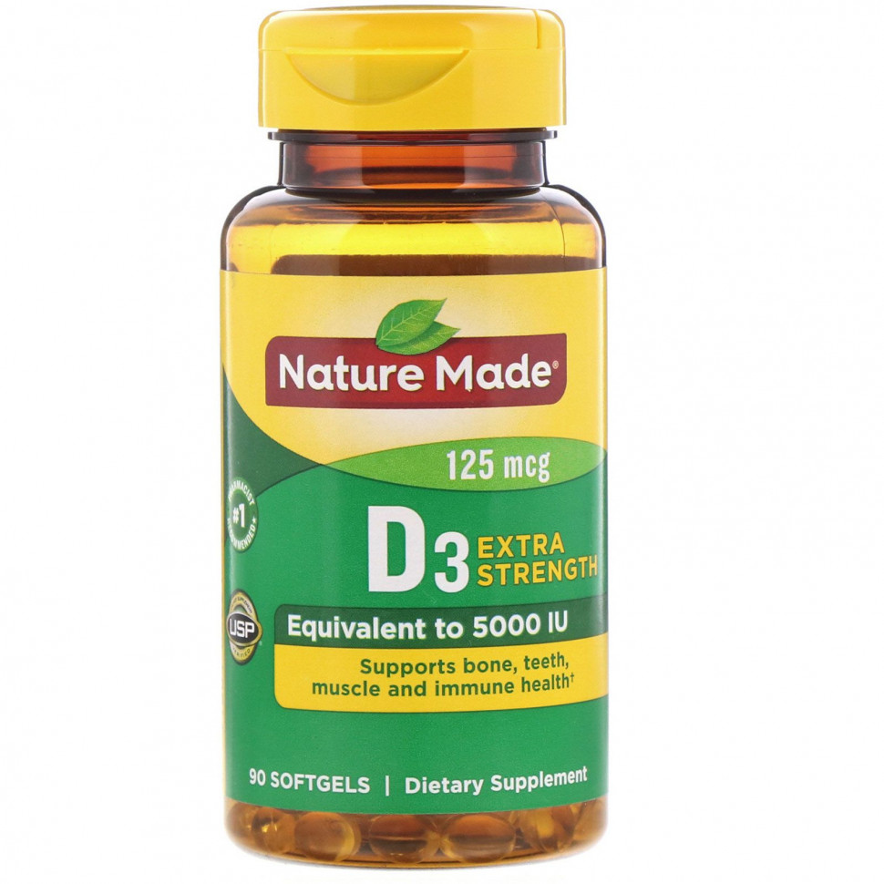  Nature Made, D3, Extra Strength, 125 , 90      -     , -, 