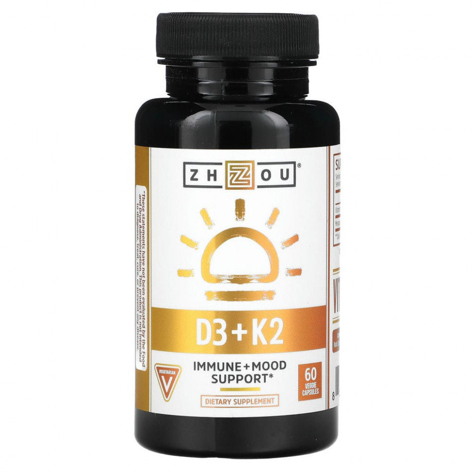  Zhou Nutrition, K2 + D3,  2--1, 60      -     , -, 