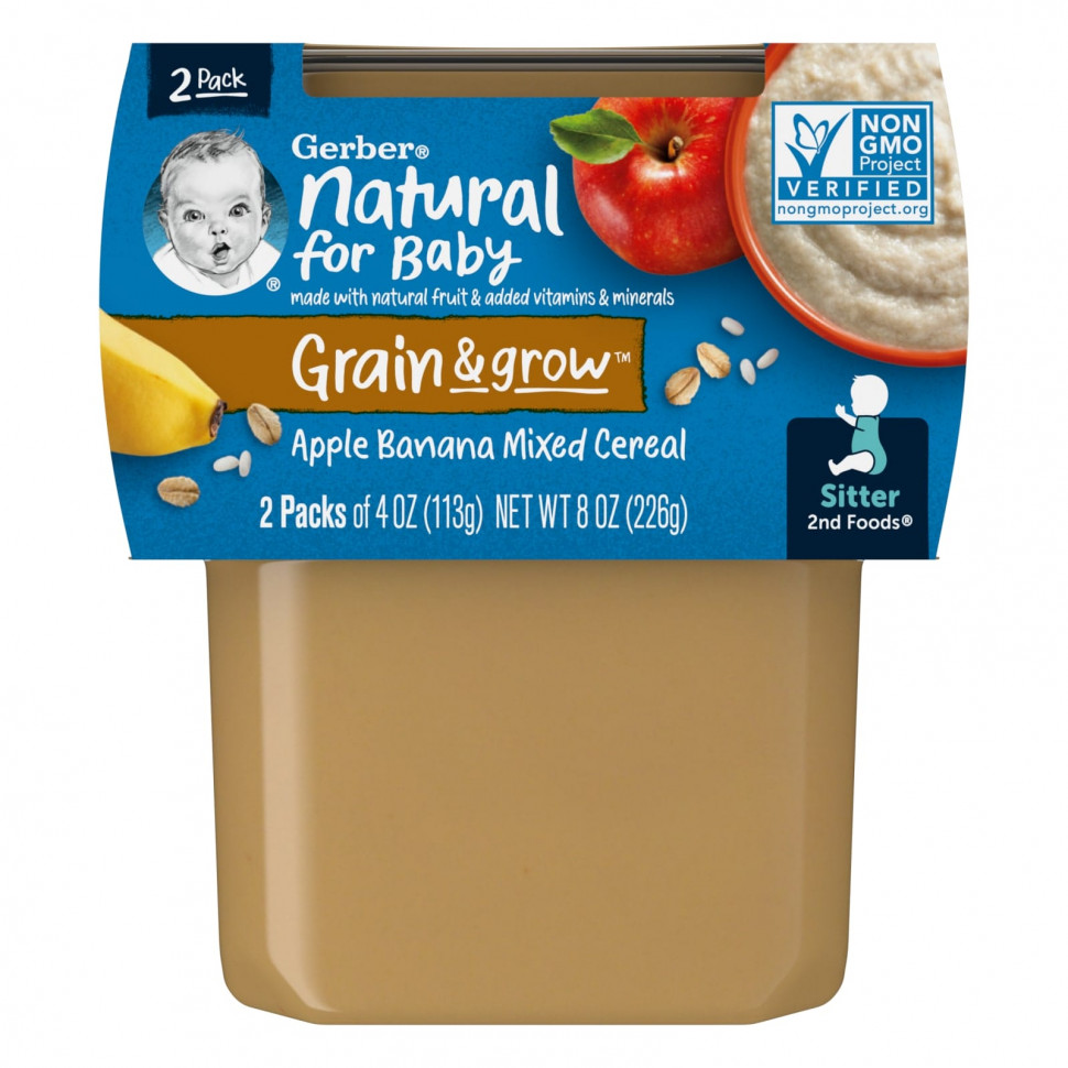  Gerber, Natural for Baby, Grain & Grow, 2nd Foods,      , 2   113  (4 )    -     , -, 