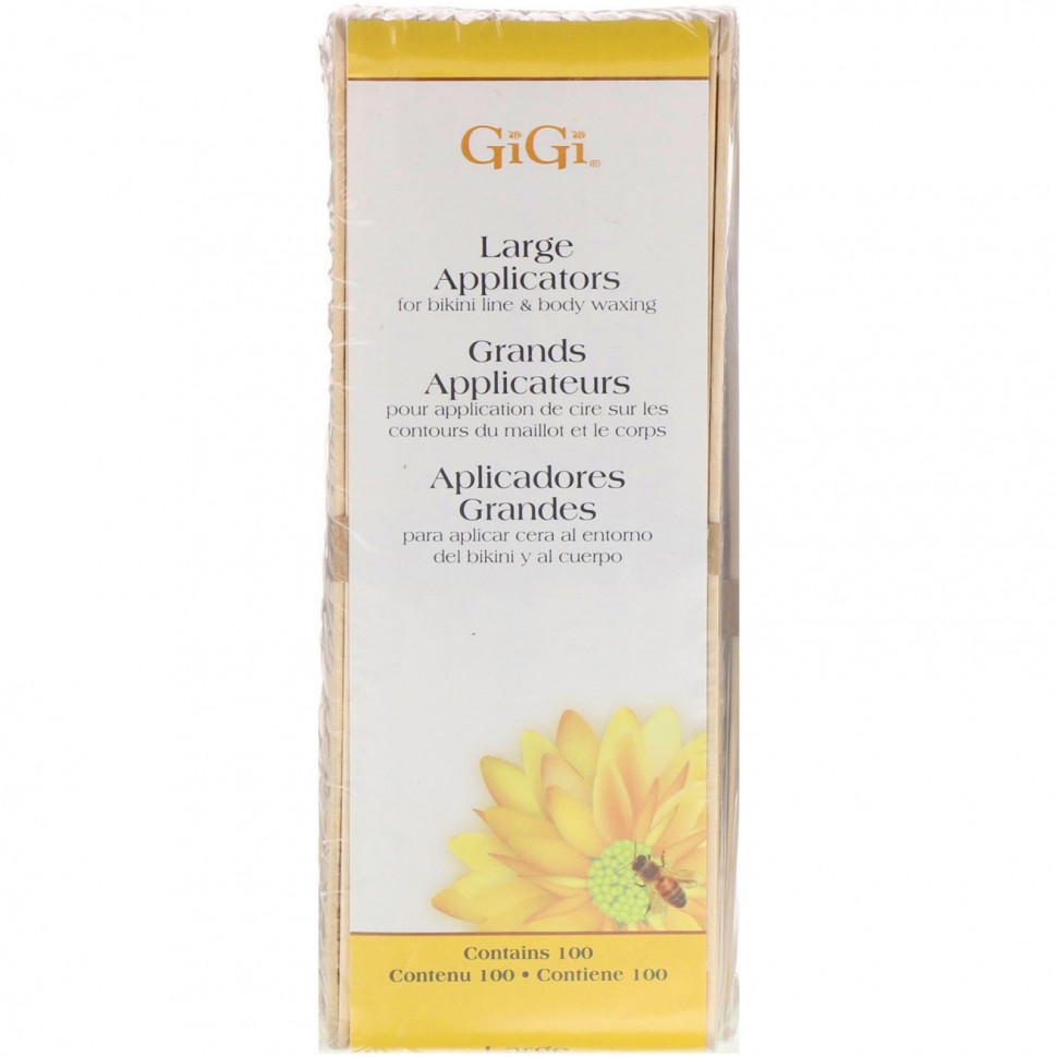  Gigi Spa, Large Applicators for Bikini Line & Body Waxing, 100 Applicators    -     , -, 