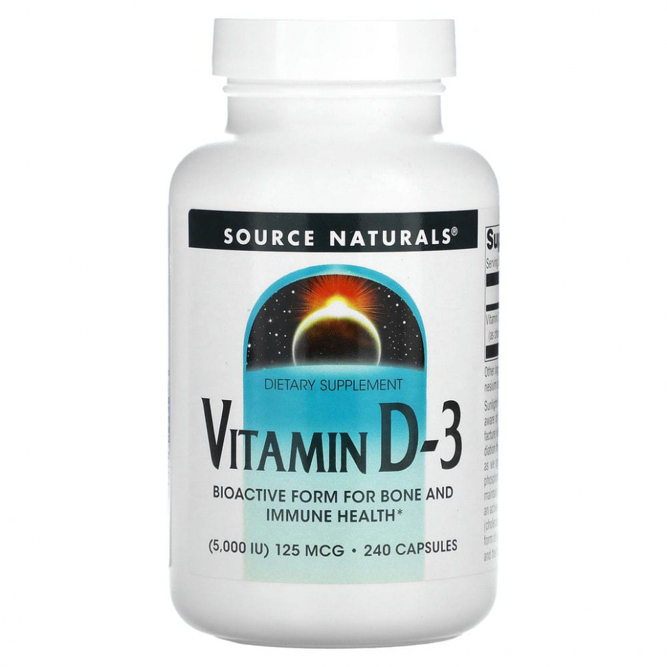  Source Naturals,  D-3, 5000 , 240     -     , -, 