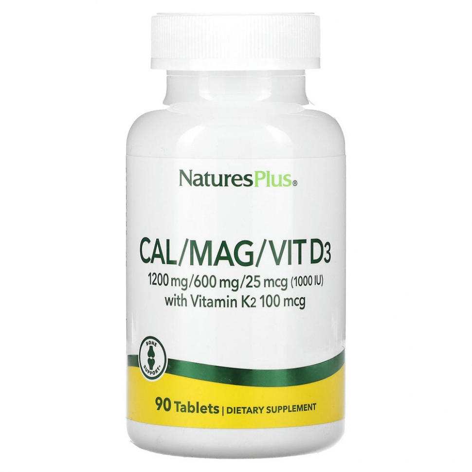  NaturesPlus, Cal / Mag / Vit D3   K2`` 90     -     , -, 