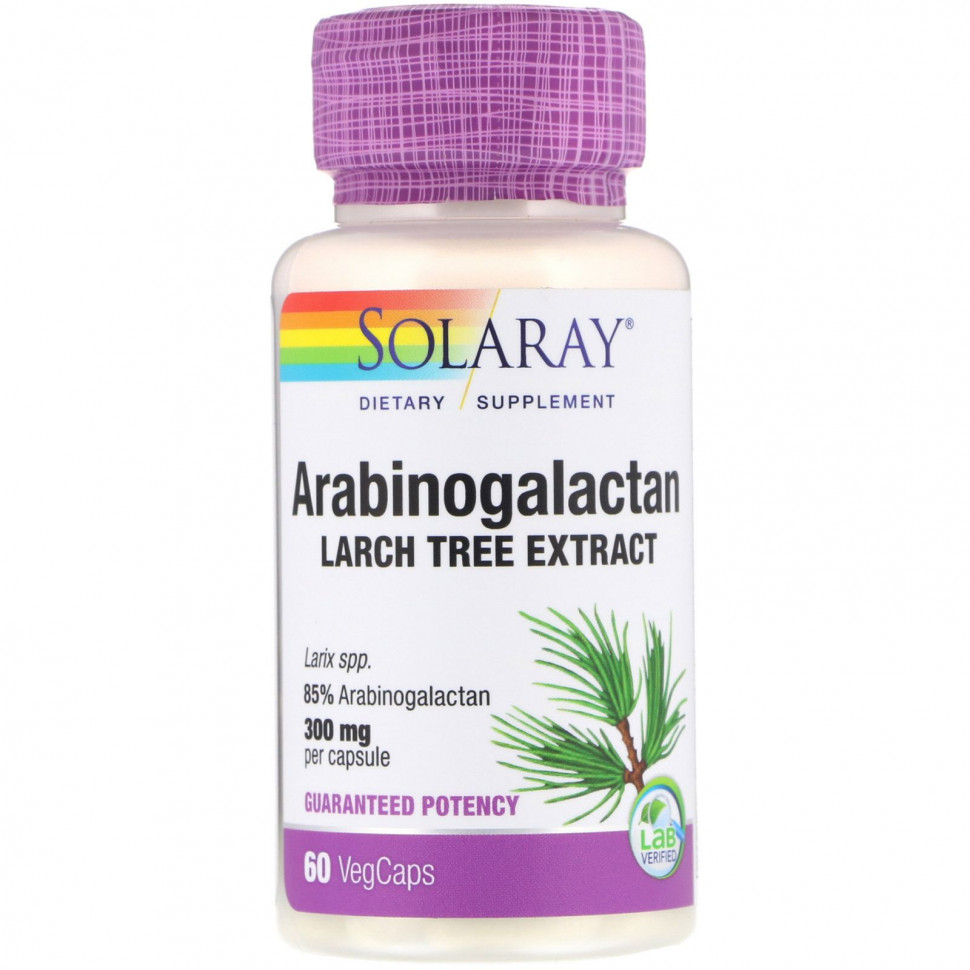  Solaray, Arabinogalactan Leaf Extract, 300 mg, 60 Vegcaps    -     , -, 