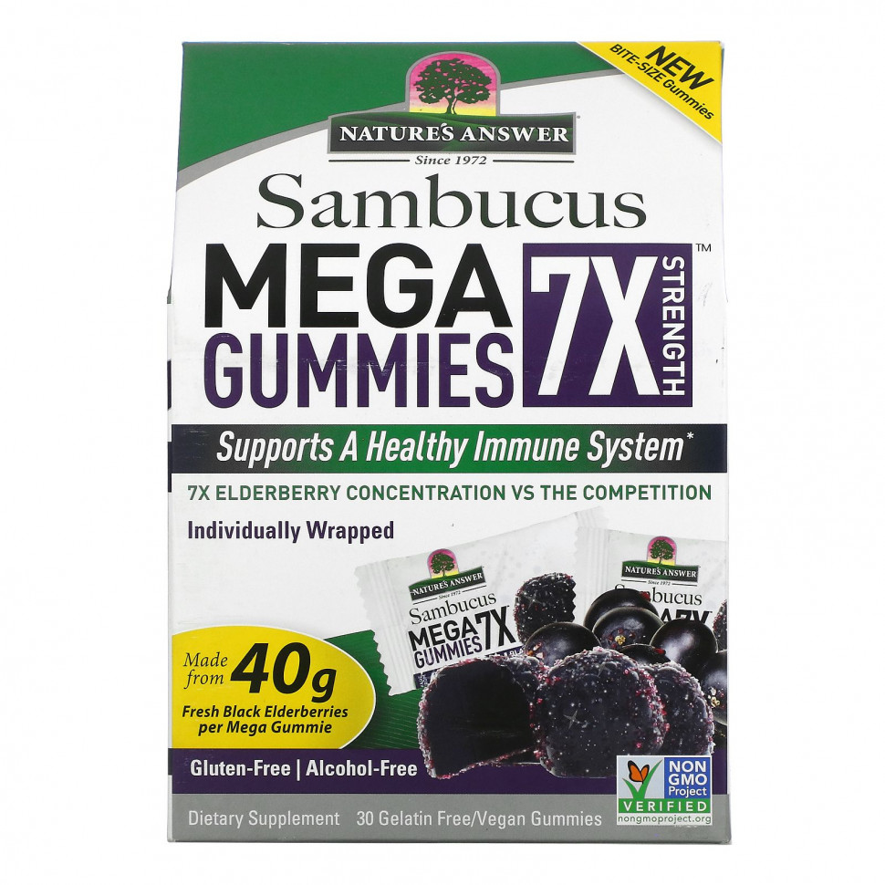  Nature's Answer, Sambucus Mega Gummies 7X Strength,  , 30         -     , -, 