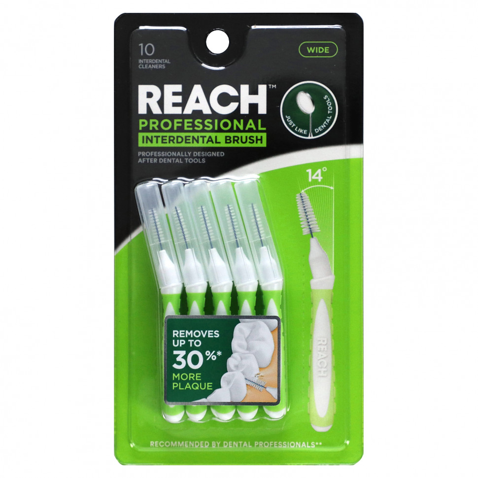  Reach, Professional Interdental Brush, Wide, 10 Interdental Cleaners    -     , -, 