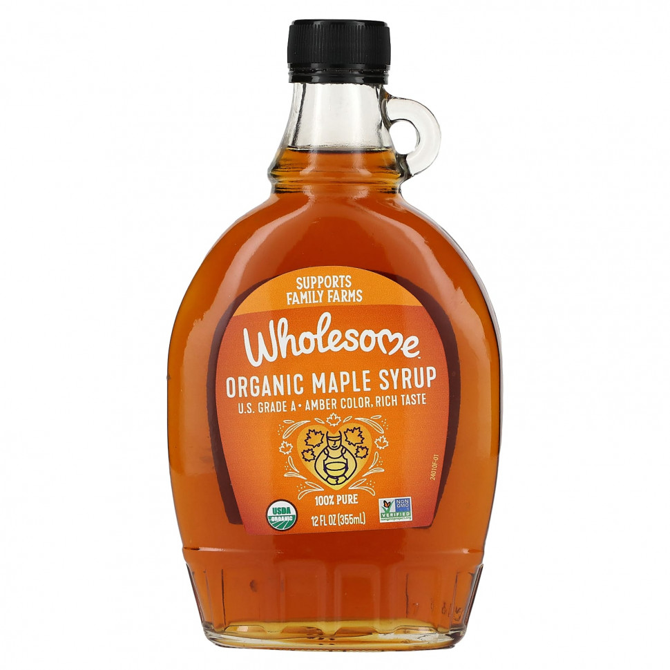  Wholesome Sweeteners, Organic Maple Syrup, 12 fl oz (355 ml )    -     , -, 