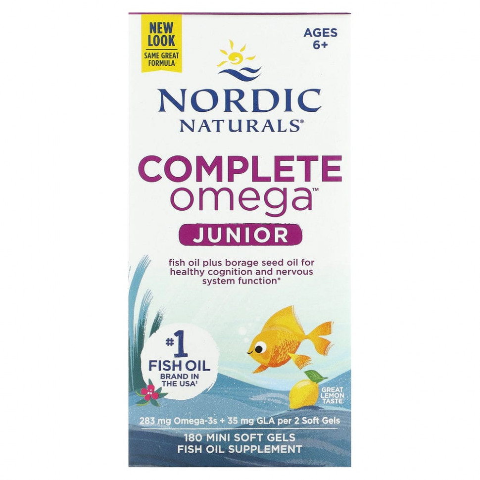  Nordic Naturals, Complete Omega Junior,    6  12 , , 180 -    -     , -, 