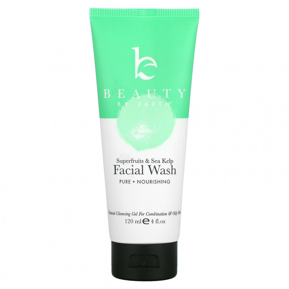  Beauty By Earth, Facial Wash, Superfruits & Sea Kelp, 4 fl oz (120 ml)    -     , -, 